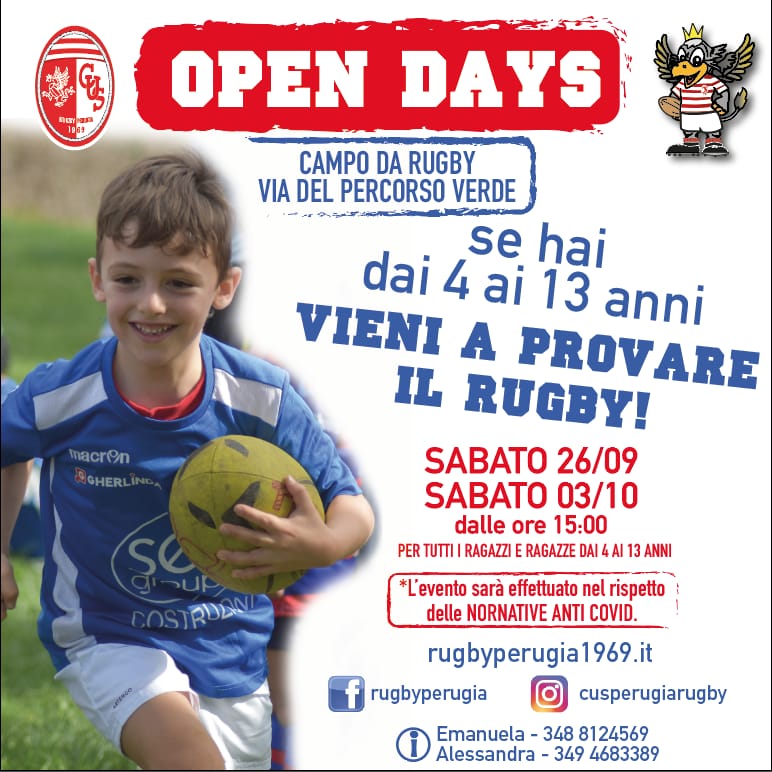 AAA cercasi nuovi talenti: al Rugby Perugia è tempo di open day
